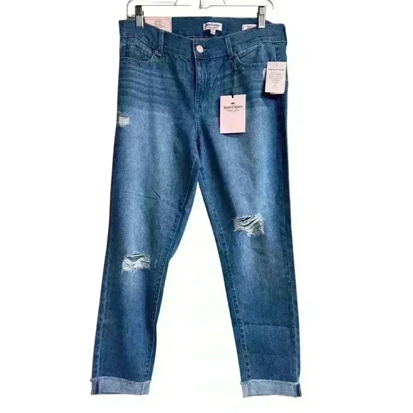 NEW WITH TAGS Juicy Couture Flaunt It Midrise Cuffed Skinny Ankle Jeans SIZE 10 - Picture 4 of 16